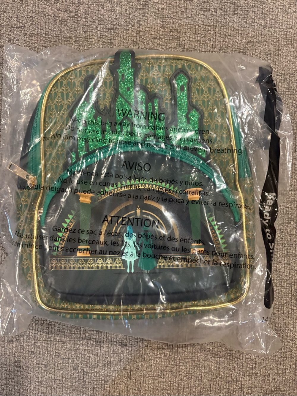 Her Universe Green Glitter Castle Mini Backpack - Picture 2 of 5